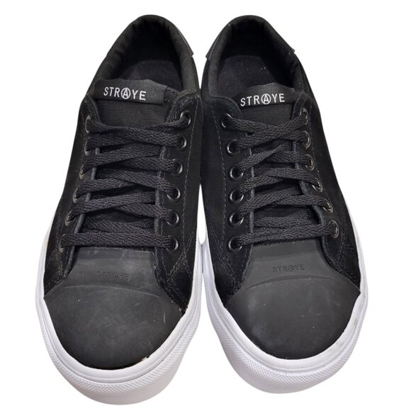 Straye Stanley Suede Low Top Skate Shoe in Black Cream NWOT Mens 4 Womens 5.5 - Picture 2 of 9